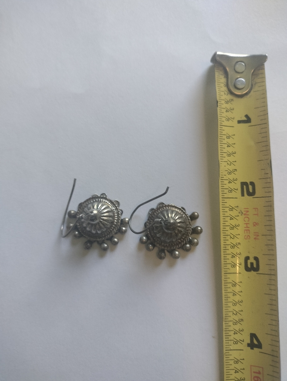 Antique Sterling Earrings - Picture 5 of 5